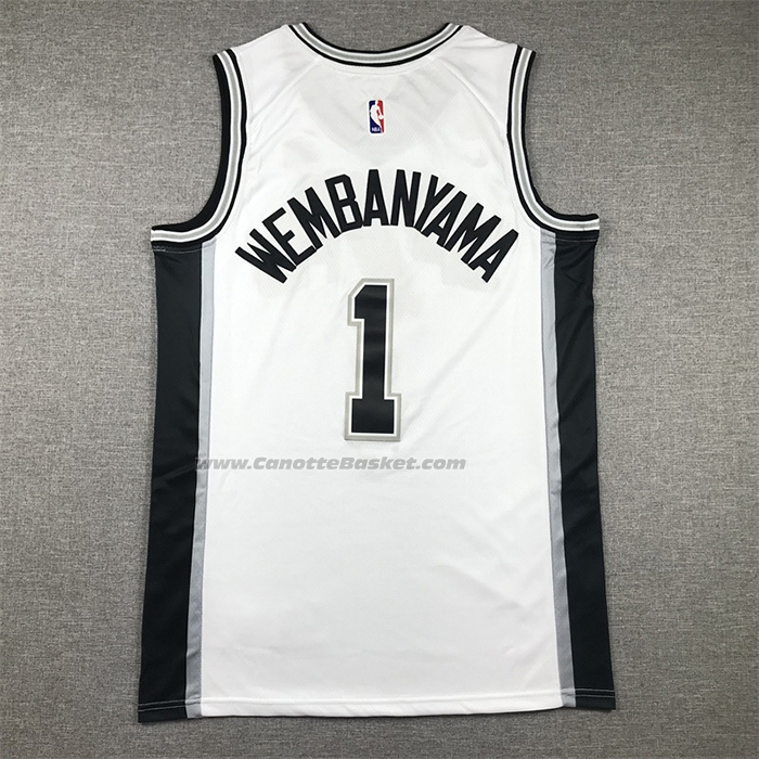 Maglia San Antonio Spurs Victor Wembanyama #1 Association 2022-23 Bianco